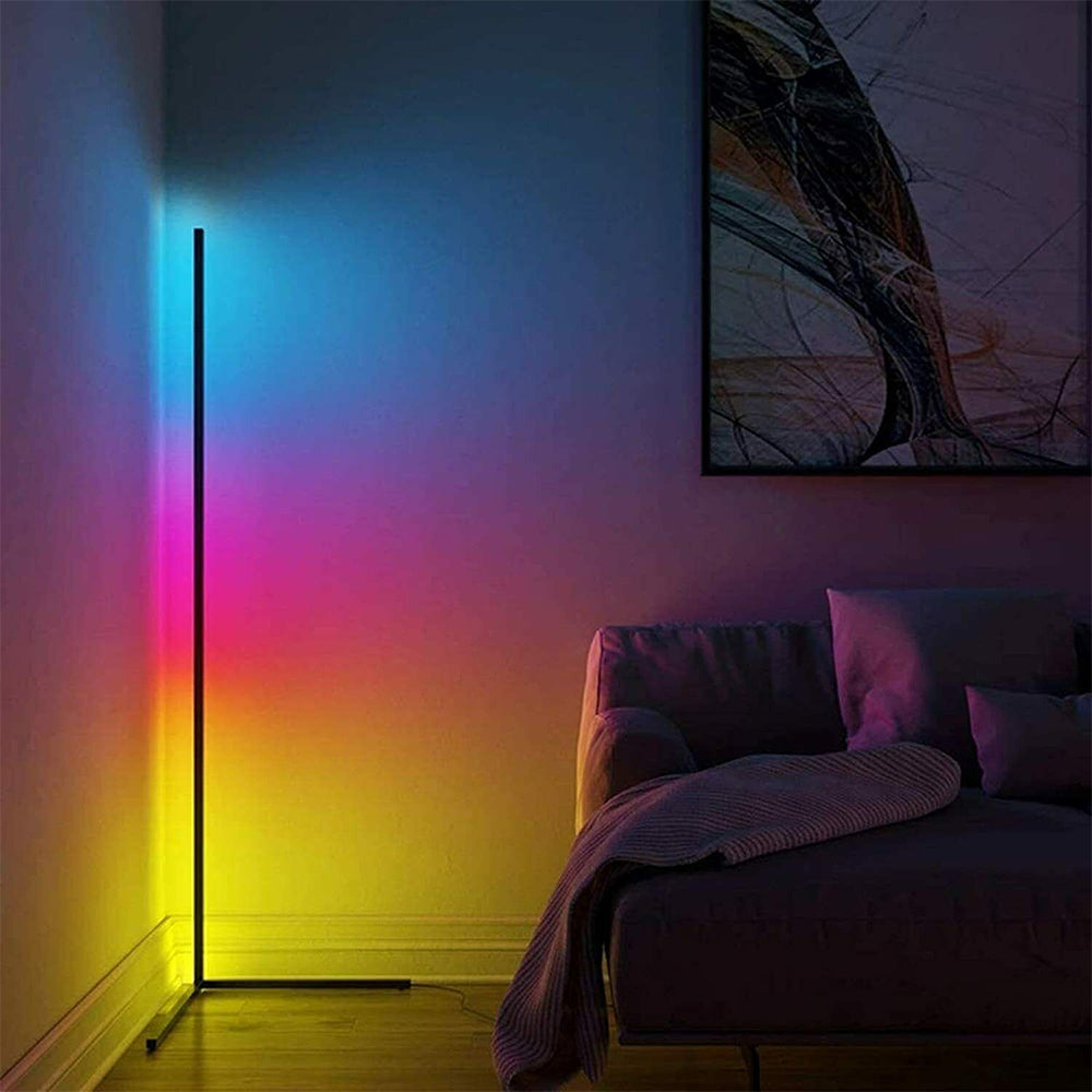 140cm RGB LED Floor Corner Lamp Light Stand Remote Control Streaming Gaming Decoration