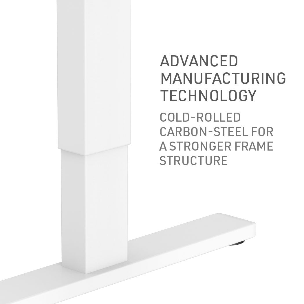 Fortia Sit To Stand Up Standing Desk, 120x60cm, 72-118cm Electric Height Adjustable, 70kg Load, Light Oak Style/White Frame