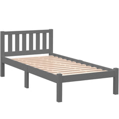 Kingston Slumber King Single Wooden Timber Bed Frame, Grey