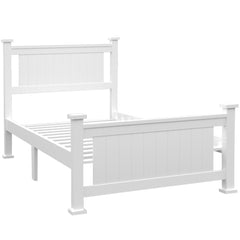 KINGSTON SLUMBER King Single Wooden Timber Bed Frame, White