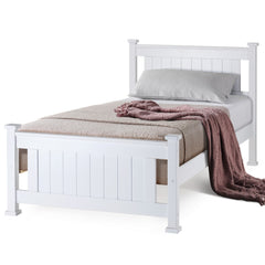 Kingston Slumber Single Wooden Bed Frame Base White Pine Adult Bedroom Furniture Timber Slat