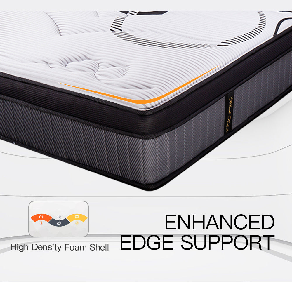 Kingston Slumber Mattress DOUBLE Size Bed Euro Top Pocket Spring Firm Bedding Foam 34CM