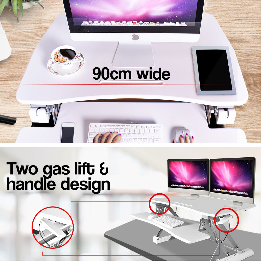 FORTIA Height Adjustable Desk Riser Sit/Stand Office Computer Desk