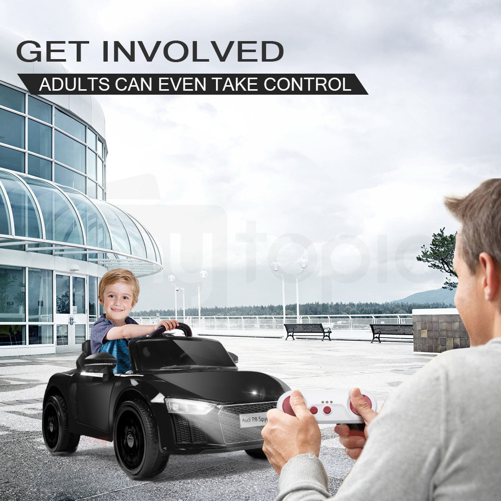 LICENSED AUDI R8 Kids Ride On Car Toy Spyder Electric Remote Control Black 12V