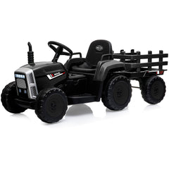 ROVO KIDS Electric Battery Operated Ride On Tractor Toy, Remote Control, Black