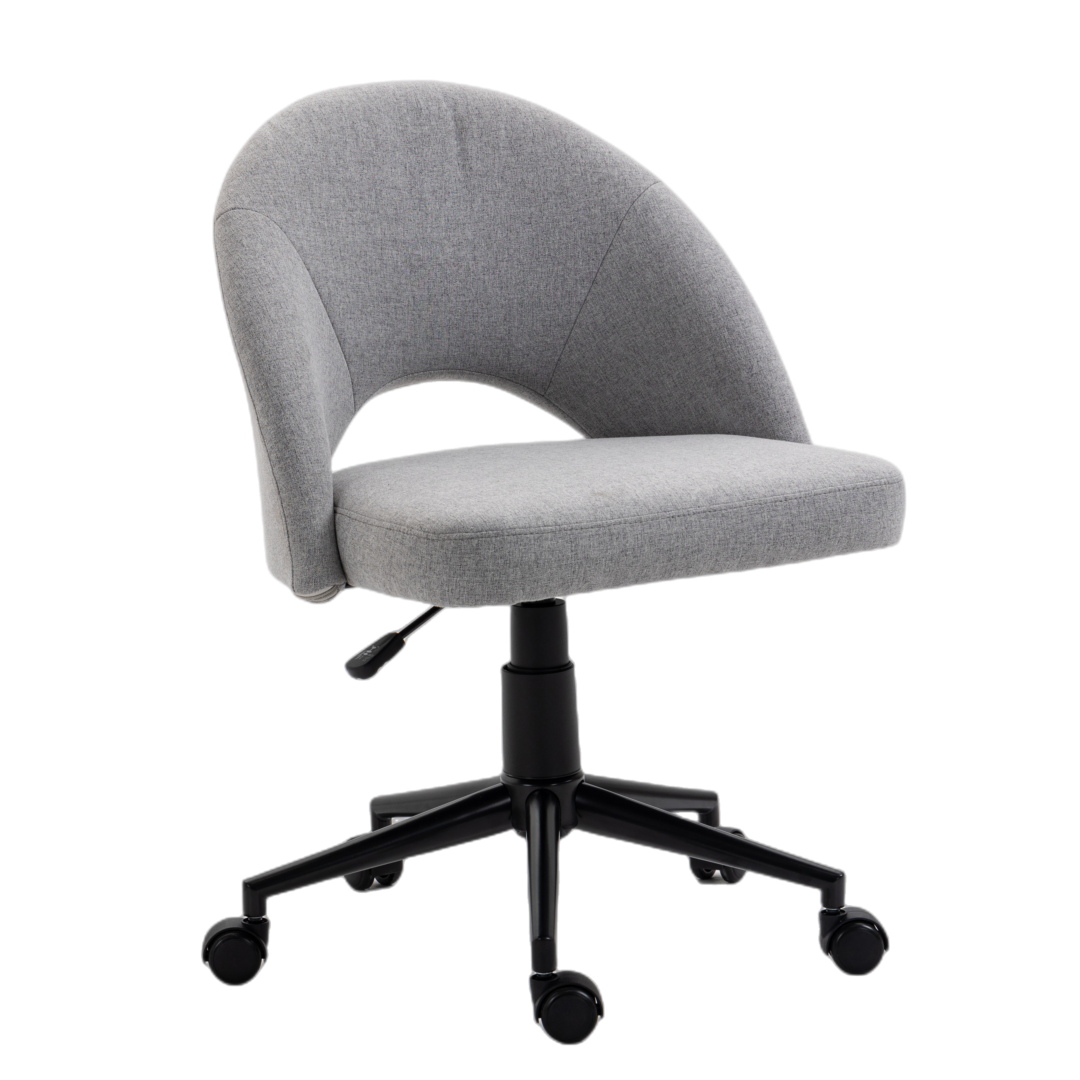 Fabric Office Chair Computer Upholstered Swivel Home Desk Chair  Grey