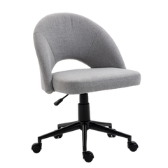 Fabric Office Chair Computer Upholstered Swivel Home Desk Chair  Grey