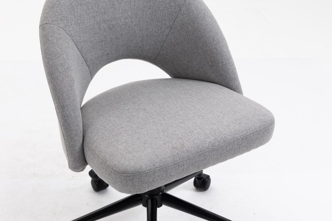 Fabric Office Chair Computer Upholstered Swivel Home Desk Chair  Grey