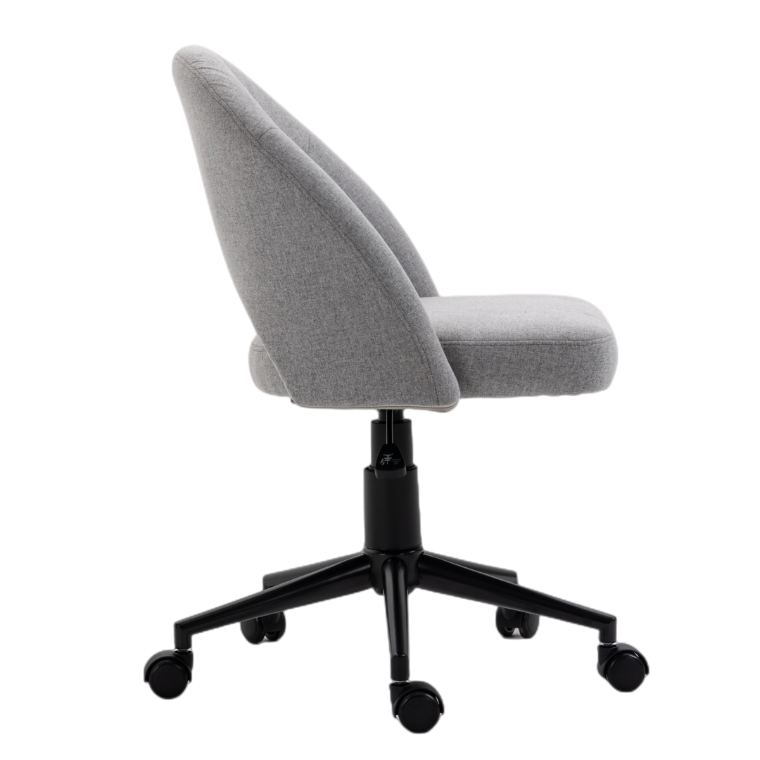 Fabric Office Chair Computer Upholstered Swivel Home Desk Chair  Grey