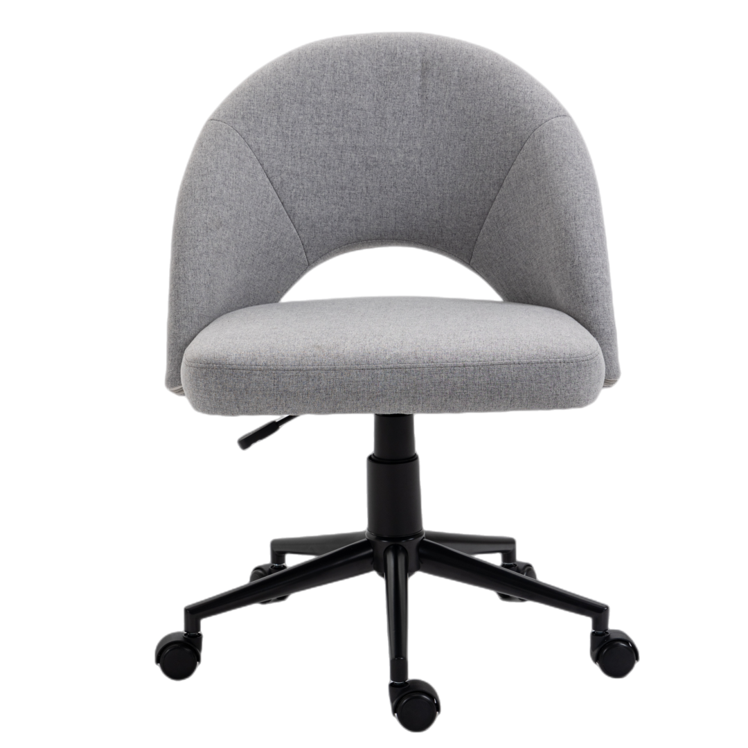 Fabric Office Chair Computer Upholstered Swivel Home Desk Chair  Grey