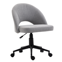 Fabric Office Chair Computer Upholstered Swivel Home Desk Chair  Grey