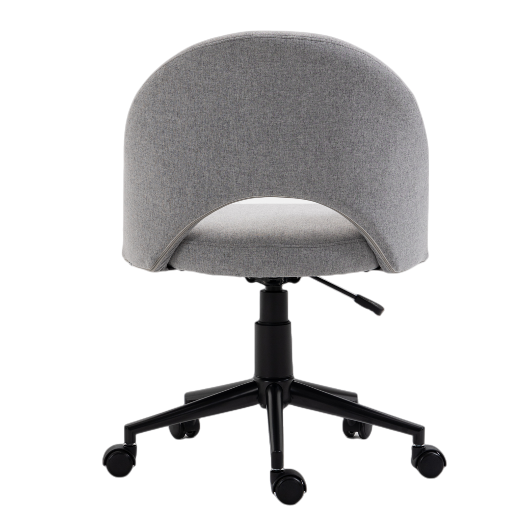 Fabric Office Chair Computer Upholstered Swivel Home Desk Chair  Grey