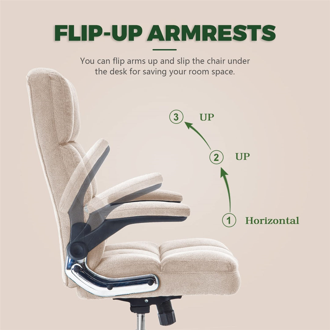 Velvet Home Ergonomic Swivel Adjustable Tilt Angle and Flip-up Arms Office Chair