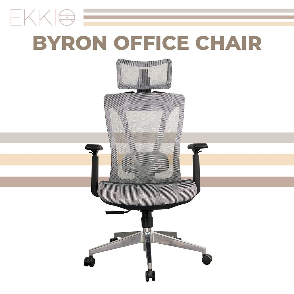 EKKIO Byron - Office Chair (Silver) EK-OC-103-SQ / EK-OC-103-BST