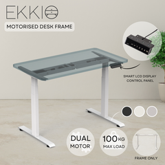 EKKIO Adjustable Desk Riser Frame - Two Leg Stand (White) EK-DRF-102-DR