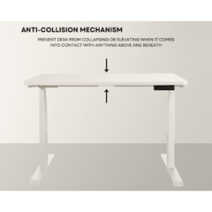 EKKIO Adjustable Desk Riser Frame - Two Leg Stand (White) EK-DRF-102-DR