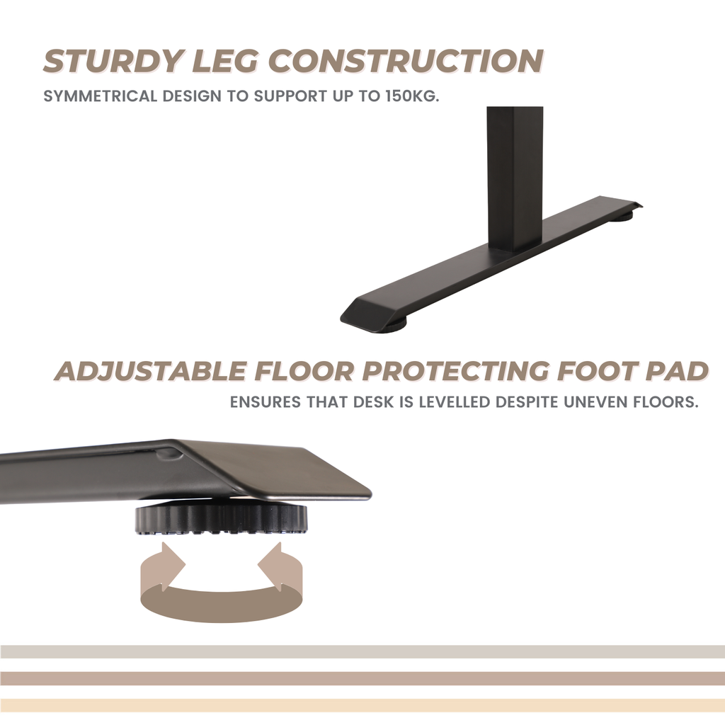 EKKIO Adjustable Desk Riser Frame - Three Leg Stand (Black)EK-DRF-103-DR