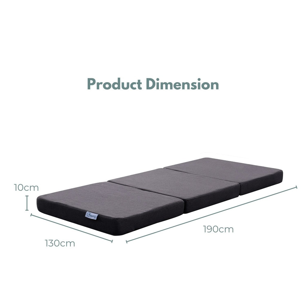 GOMINIMO 3 Fold Folding Mattress Double Dark Grey GO-FM-102-EON