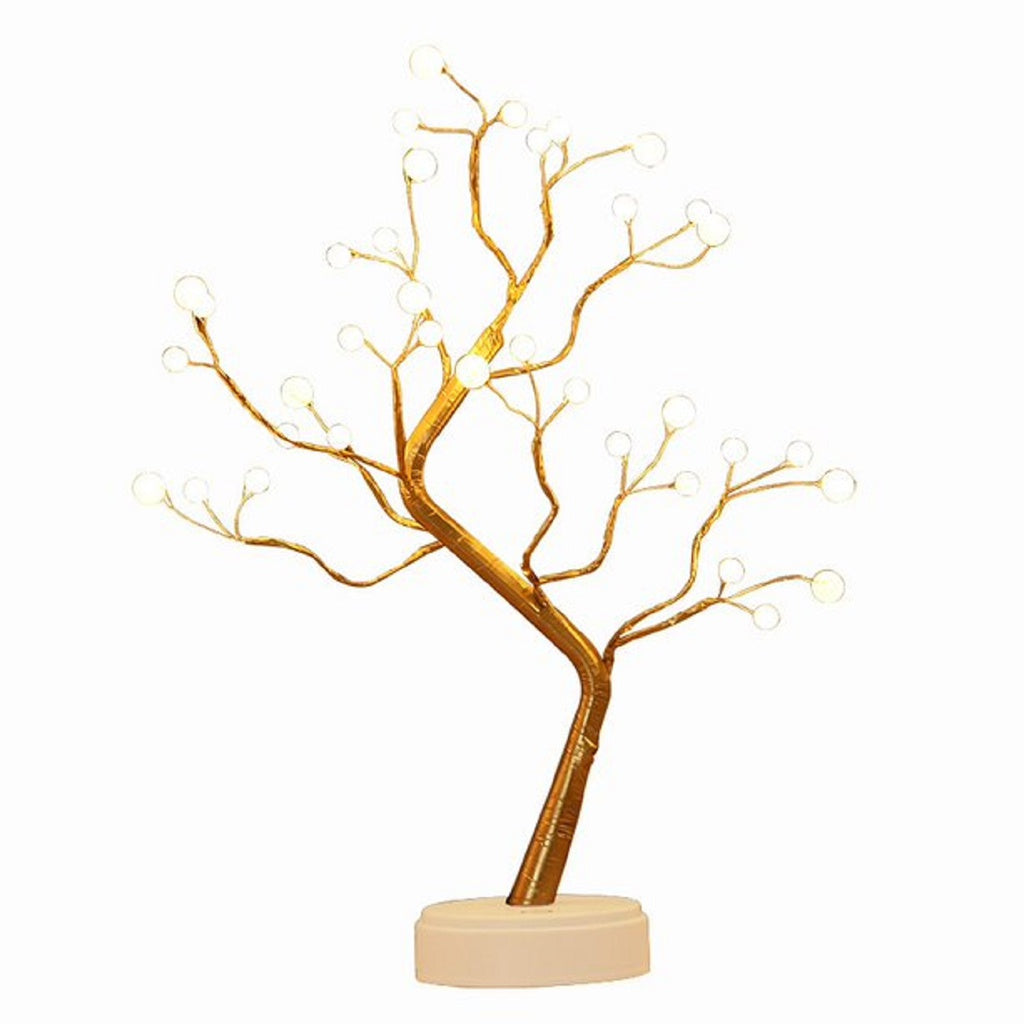 GOMINIMO Wood Desk Lamp Bonsai Lighted Tree