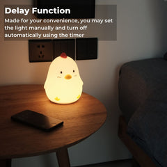 Muid Wake Up Chicken Night Lamp Alarm Clock White HM--104-MUID