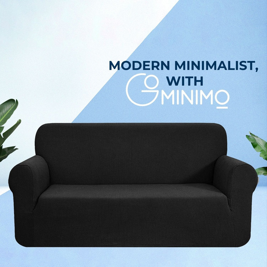 GOMINIMO Polyester Jacquard Sofa Cover 3 Seater (Black) HM-SF-103-RD.