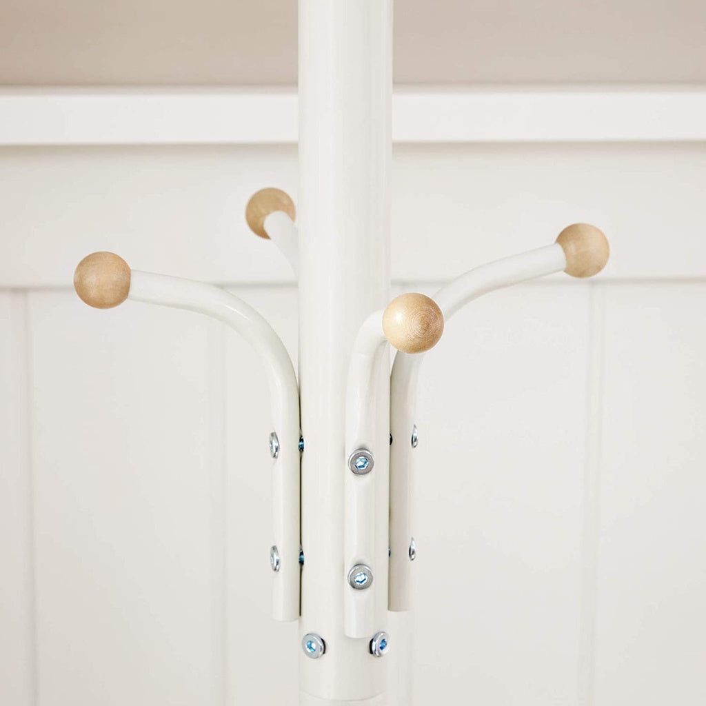 SONGMICS Metal Coat Rack 182 cm Tall Hall Tree White RCR19W