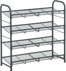 SONGMICS 4-Tier Shoe Rack Storage 16 Pairs Organizer Gray LMR067G01