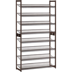 SONGMICS 8-Tier Shoe Rack Storage 32 pairs with Adjustable Shelves Gray LMR08GB