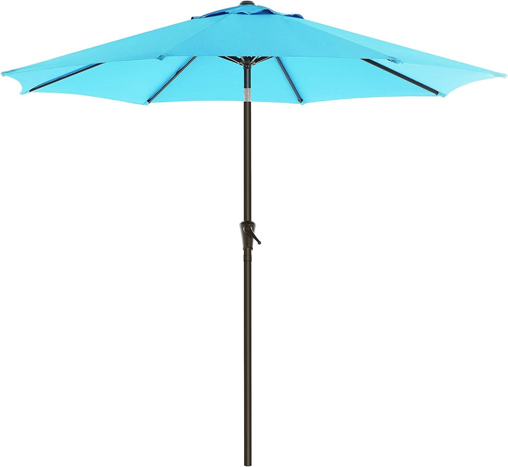 SONGMICS 2.7m Solar Lighted Outdoor Patio Umbrella Lake Blue