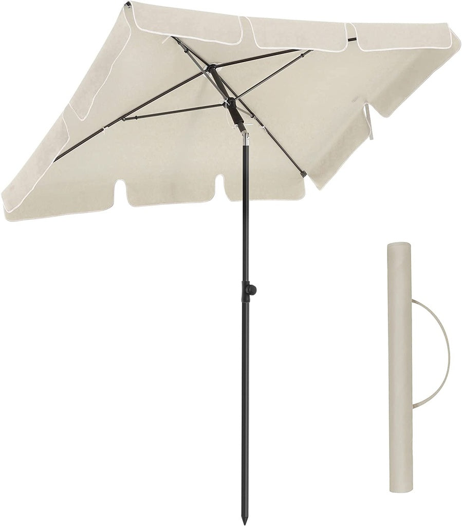 SONGMICS 2.4m Rectangular Beach Umbrella Beige