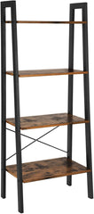 VASAGLE Ladder Shelf 4-Tier Industrial Storage Rack for Living Room Rustic Brown and Black LLS44X