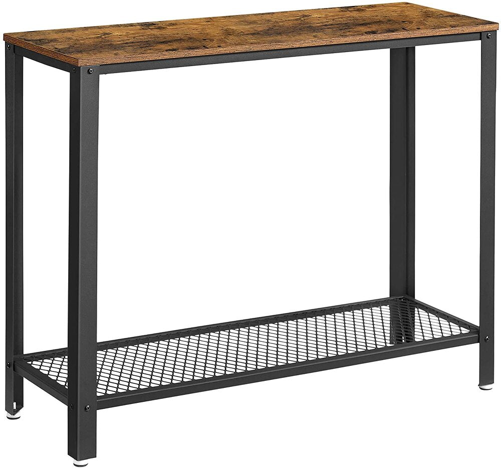 VASAGLE Console Table Rustic Brown and Black LNT80X