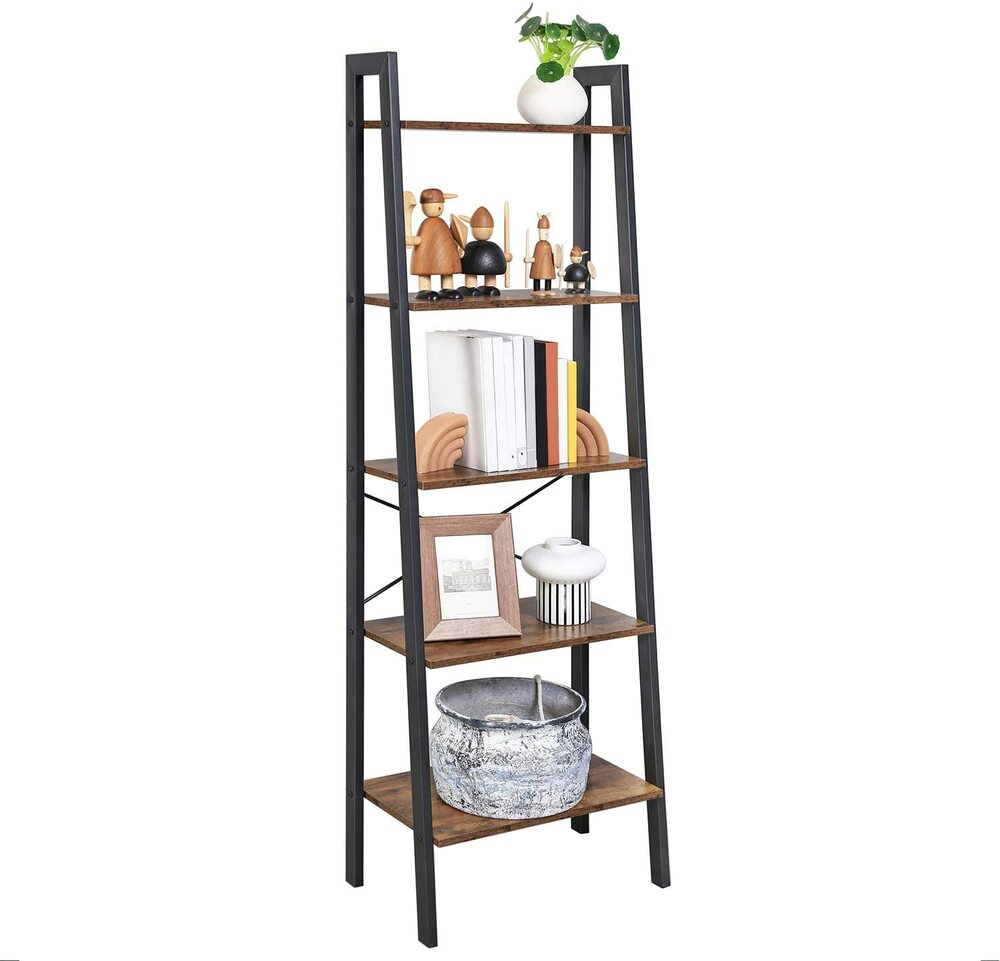 VASAGLE Ladder Shelf 5-Tier Rustic Brown LLS45X