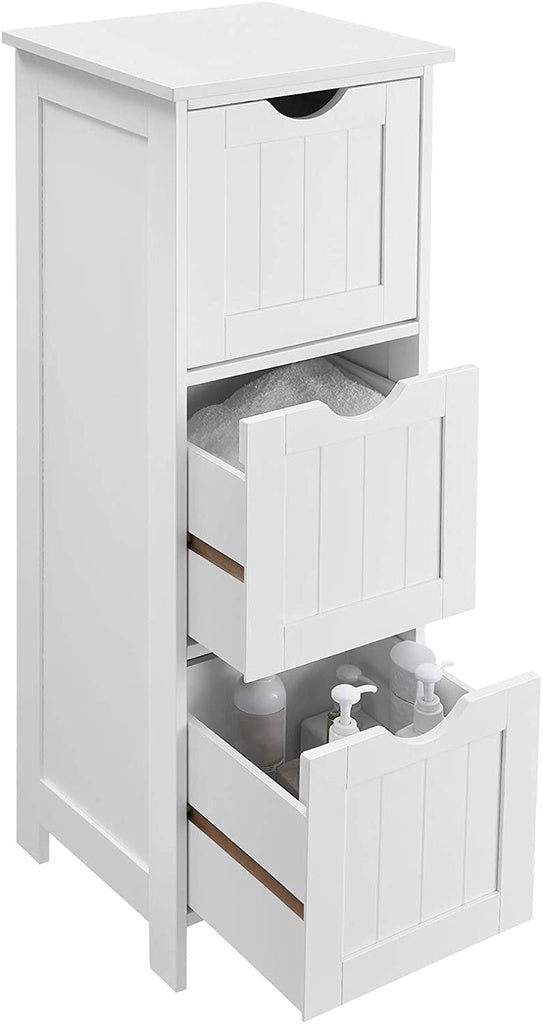 VASAGLE Floor Cabinet with 3 Drawers White BBC50WT