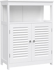 VASAGLE Floor Cabinet with Shelf and 2 Doors White BBC40WT