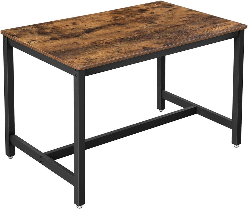 VASAGLE Dining Kitchen Table Metal Frame Rustic Brown and Black