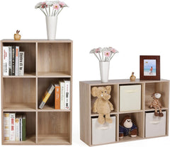 VASAGLE Bookcase with 6 Compartments Wooden Shelving