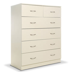 Sarantino Tallboy Dresser 6 Chest Of Drawers Cabinet 85 X 39.5 X 105 - White