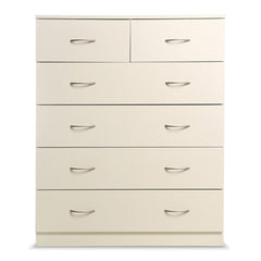 Sarantino Tallboy Dresser 6 Chest Of Drawers Cabinet 85 X 39.5 X 105 - White