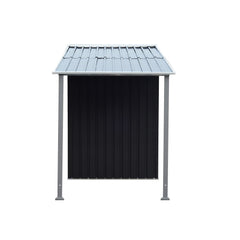 Wallaroo 4x8ft Zinc Steel Garden Shed with Open Storage - Black