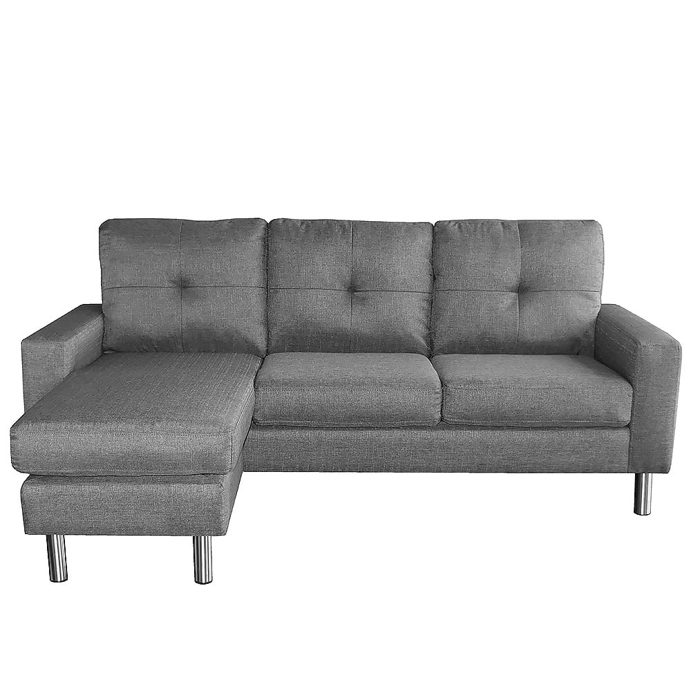 Sarantino Linen Corner Sofa Lounge Couch Modular Furniture L Chair Home Chaise Grey