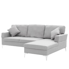 Sarantino Linen Corner Sofa Couch Lounge L-shape W/left Chaise Seat Light Grey