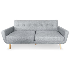 Sarantino 6-Seater Linen Sofa Set Couch Futon - Light Grey