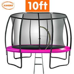 Kahuna 10ft Trampoline Free Ladder Spring Mat Net Safety Pad Cover Round Enclosure Pink