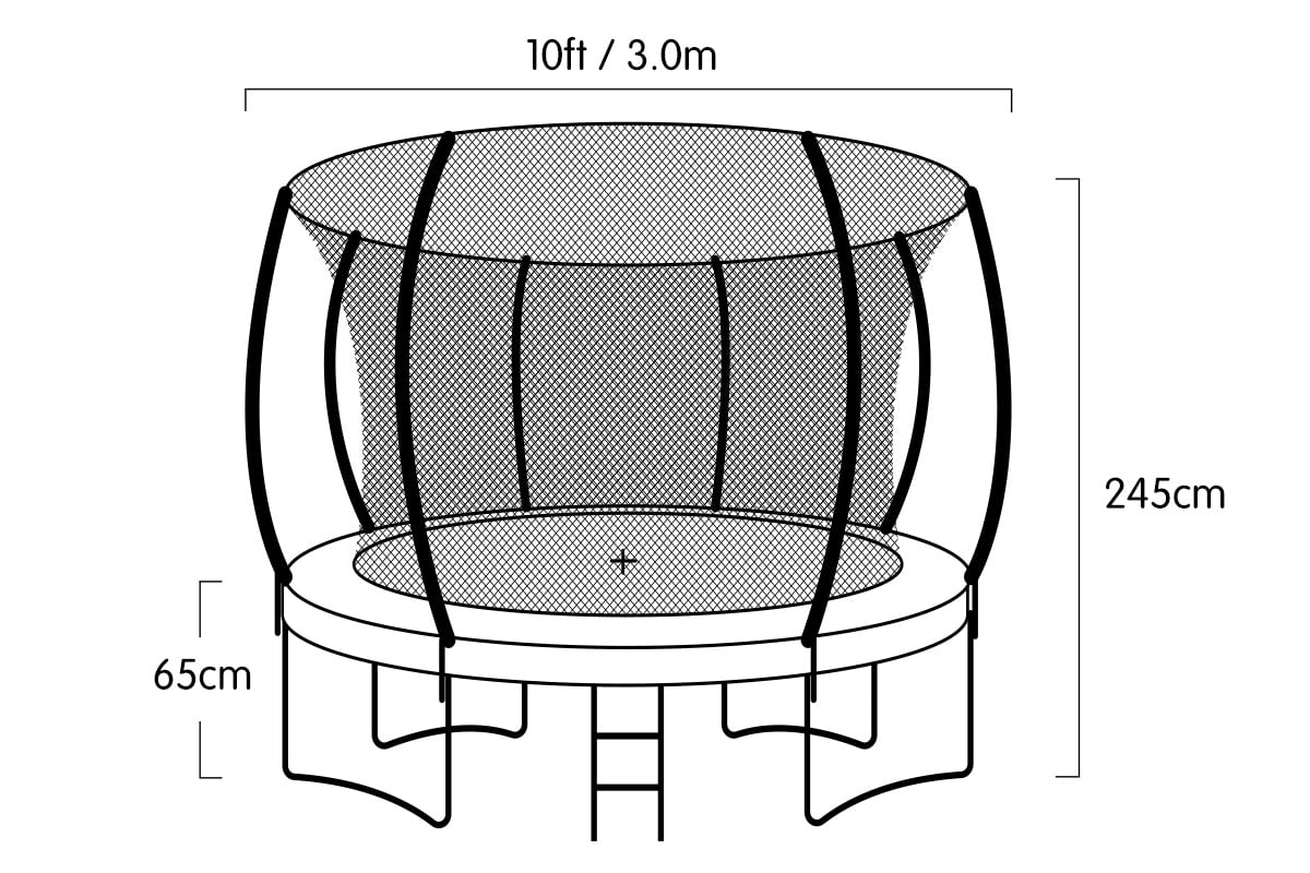 Kahuna 10ft Outdoor Trampoline With Safety Enclosure Pad Ladder Basketball Hoop Set Pink