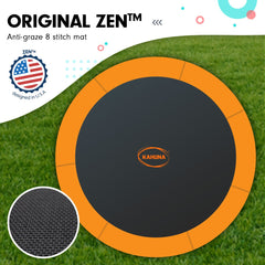 Kahuna 8ft Twister Springless Trampoline Round Free Safety Net Pad Mat with Basket Ball Set Orange