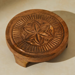 Tree Stripes Lotus Chapati Timber Riser Board