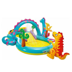 INTEX Dinoland Inflatable Play Centre Paddling Pool & Water Slide 57135NP