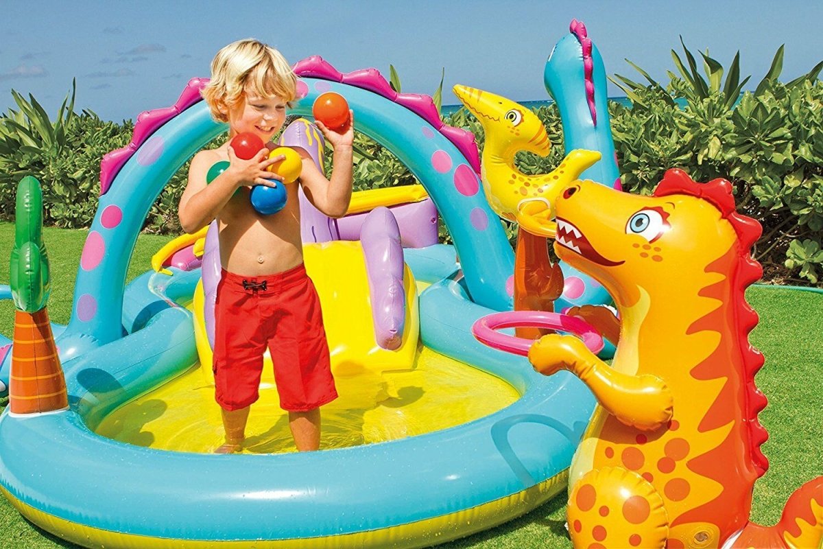 INTEX Dinoland Inflatable Play Centre Paddling Pool & Water Slide 57135NP