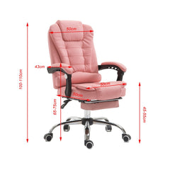 8 Point Massage Chair Executive Office Computer Seat Footrest Recliner Pu Leather Pink